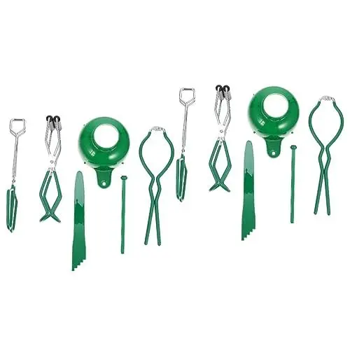 Produktbild: 2 Sätze 6Tlg Konservenzange Langlebiger Dosentrichter Einmachglas Zange Dampfgarkorb jarhead trittplatten magnetischer Deckelheber praktischer Marmeladentrichter Plastik Green Mikinona
