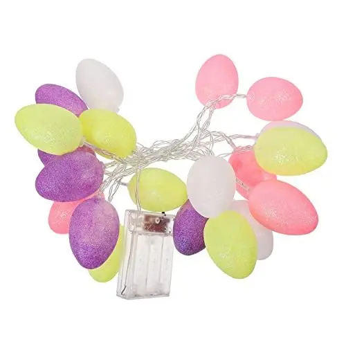Produktbild: 2 Sätze Ei Lichterkette Frohe Ostern Osterlichter batteriebetrieben Türdekoration eier Girlande Osterdekoration Sanft Kranz Abstauben Dekorative Lichter Lichterketten Plastik