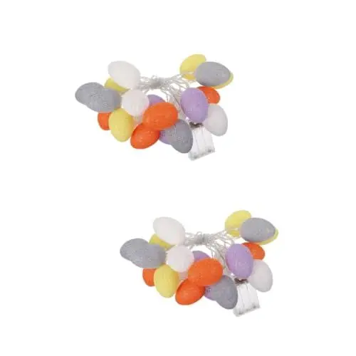 Produktbild: 2 Sätze Ei Lichterkette ostern hängende lichter Osterei-Lichter Osterlicht Girlande Ornament LED-Licht dekoratives Licht draussen Eier Außenlicht schmücken Garten Licht Plastik
