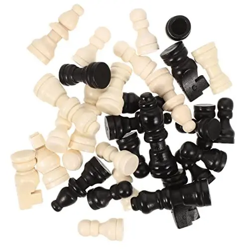 Produktbild: 2 Sätze Eingestellt Schachfiguren Mini-Schachbrett Schachbrett zubehör Mini Schach Schachbrett für Kinder schachcomputer Chess schachset Schachbrett Schach Brettspiele Bauern Holz BESTonZON