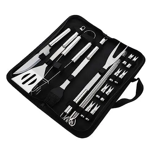 Produktbild: 2 Sätze Grill-Werkzeug-Kombination Tragbare Grillwerkzeuge Grillbesteck-Set Grillzubehör Grill Werkzeugset Grill Utensilien Rostfreier Stahl Suite Oxford-Tasche Grillutensilien