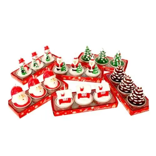 Produktbild: TINEASUR 6er-Pack Weihnachtsbedarf Dekorative Kerzen Weihnachtsfeier Kerze Weihnachtsparaffinkerzen Festliche Dekoration