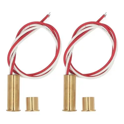 Produktbild: 2 Sätze MR-166 NC-Magnet-Reed-Schalter, DC12-24V Messing Verdrahtetes Fenster-Tür-Sensor-Set für Haussicherheits-Alarmsysteme, Zugangskontrolle, für Holztüren aus