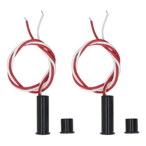 Produktbild: 2 Sätze MR-166 NC-Magnet-Reed-Schalter, DC12–24 V Eisen-Fenstertür-Sensor-Set für Alarmsysteme für die Sicherheit zu Hause, Zugangskontrolle, für Türen aus Holz oder