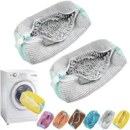 Produktbild: 2 Schuhwaschbeutel Waschmaschine Schuhbeutel Wäschesack Waschbeutel Schuhe Sneaker Multi Schutz Wäschenetz Selbstreinigende Schuhe Dicker Wäschesack Erhöhte Reibung(Gray)