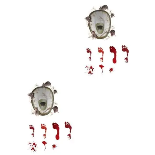 Produktbild: 2 Sets Halloween Übelkeit Aufkleber Happy Day Aufkleber Fenster Fluoreszierender Aufkleber Innen Vorhang Halloween Badezimmer Aufkleber Dekorieren Badezimmer Toilette Amosfun