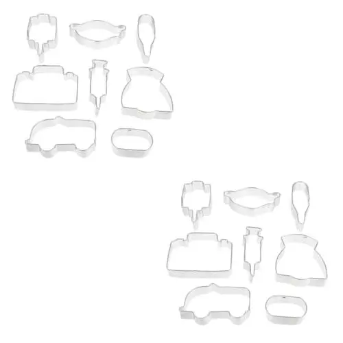 Produktbild: 2 Sets Keks Stempel Krankenschwester Keks Selbstgemachte Kekse Käse Cracker Bonbons Gummi Ausstechformen Zum Backen Keksherstellung Backen Silberfarbener Edelstahl TOPBATHY