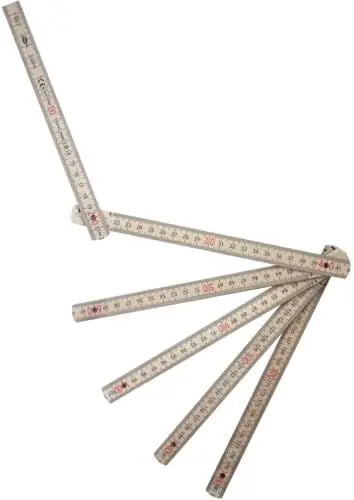 Produktbild: 2 Stk. Adga 230 compact Edition natur Qualitäts Meterstab Holz 2m Dezimeter rot 180° Rastung gerade Anreisskante leicht und handlich