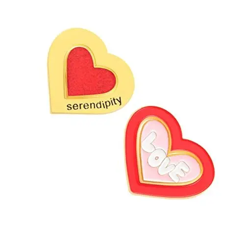 Produktbild: 2 Stk Brosche würfelunterlage einhelll lichtwärts die degendame geschen Regenbogen-Herz-Emaille-Pin Accessoires für Mädchen Kleidung Herzabzeichen Brustnadel in Herzform Legierung GALPADA