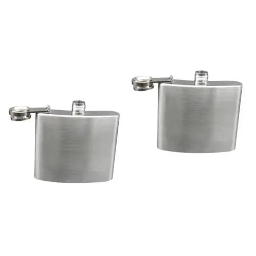Produktbild: 2 Stk Flachmann aus Edelstahl likörflaschen taschen Whiskey Edelstahlkrug Whisky-Flasche Silver MAGICLULU