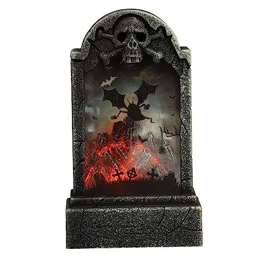 Produktbild: Housoutil 2 Stk Halloween-grabsteinlichter Grabsteine ​​halloween-dekor Nachtlichtprojektor Leuchtende Dekoration Geführte Friedhofslichter Halloween-geisterdekor Beleuchtet Plastik