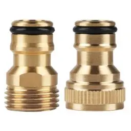 Produktbild: 2 Stk Universal Wasserhahnanschluss, Schlauchadapter Schnellanschluss-Satz, Wasserhahn Adapter Schlauchanschluss Verbinder mit Innengewinde und Außengewinde für Küche Gartenschlauch Schnellkupplung