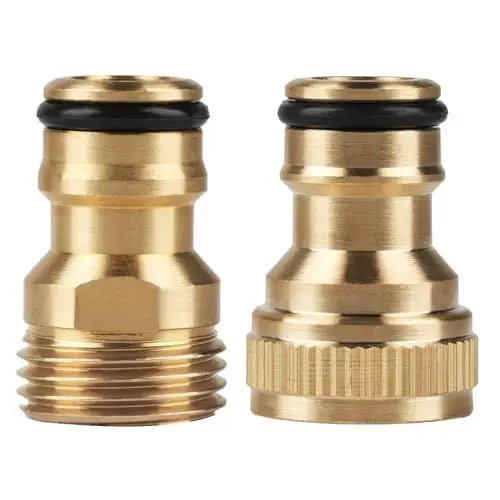 Produktbild: 2 Stk Universal Wasserhahnanschluss, Schlauchadapter Schnellanschluss-Satz, Wasserhahn Adapter Schlauchanschluss Verbinder mit Innengewinde und Außengewinde für Küche Gartenschlauch Schnellkupplung