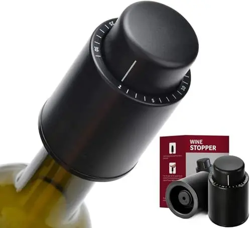 Produktbild: quxup 2 Stü Weinverschluss Vakuum Weinflaschenverschluss Flaschenverschluss Weinstopper - Weinzubehör Weinflaschenverschluss Vakuum Sektverschluss mit Datumsanzeige, Geschenk für Weinliebhaber