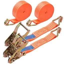 Produktbild: 2 Stück 1500kg 6m Spanngurte mit Ratsche Spanngurte Ratschengurte mit Haken Standard Extrem Robuste Spanngurt für LKWs, Transport motorräder, Sicherung - DIN EN 12195-2