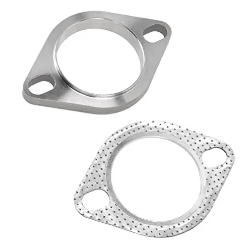 Produktbild: Auspuff Flansch, Auto-Flansch-Distanzstück, 2 Stück 2 Bolzen 2,5 Zoll Auspuffflansch-Verbindungssatz aus Edelstahl Universell für Auspuff-Fallrohr Catback-Header