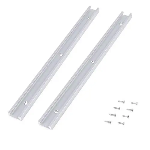 Produktbild: 2 Stück 400mm T-Schienenrampe, Aluminiumlegierung T T-Nut Gehrungsschiene Jig T Schraubenbefestigungsnut mit Selbstschneidenden Schrauben für Tischsäge Router Tisch