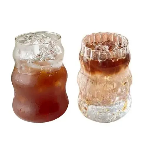 Produktbild: POTRUWE Biergläser, Weinglas, 2er-Set, 12,5 Cm, Bierkrug, Gläser, Wasserbecher, Klare Cocktailbecher, Saft, Glasflaschenbecher, Glasdosenbecher