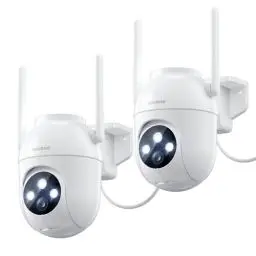 Produktbild: 2 Stück 5MP Überwachungskamera Aussen - Kamera Überwachung Aussen 2,4/5Ghz Wlan IP Kamera Outdoor Außenkamera Kabel 360°PTZ Videoüberwachung Aussen Camera Dome Homekit mit Automatischer Verfolgung