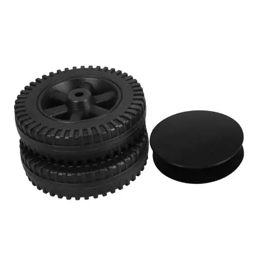 Produktbild: 2 Stück 6 Ofenräder Solider Schubkarrenreifen Räder Für Grillwagen Vorbau-lenkräder Geräterollen Grill Ersatzräder Bbq-grillrad Rasenmäher Räder Geräteräder Radrollen Black Hdpe Yardwe