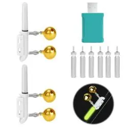 Produktbild: 2 Stück Angeln Alarm Glocke, Knicklichter Angeln, Nachtangeln Swinger, LED Bissanzeiger Angeln, Wasserdicht Licht Sticks mit Akku und Ladegerät, Nachtangeln Biss Alarm für Angelrute In