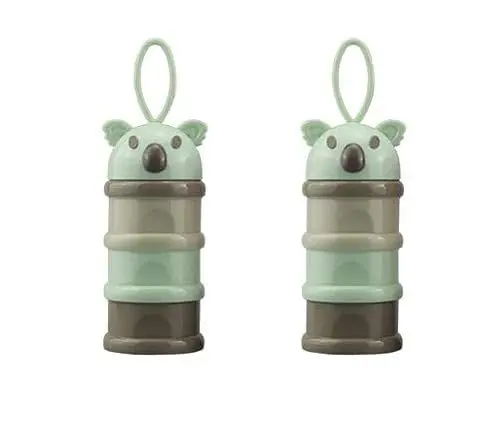Produktbild: 2 Stück Baby Milchpulver Formel Dispenser 3 Schichten stapelbar Formel Container Baby Fütterung Reise Lagerung Container Baby Snack Lagerung