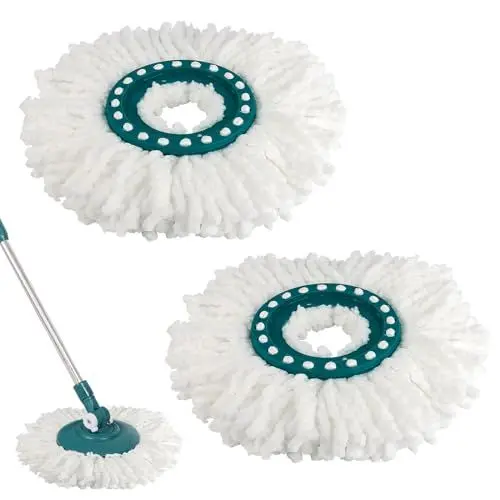 Produktbild: 2 Stück Bodenwischer Ersatzbezug für Leifheit, Mop Ersatzkopf Kompatibel Mit Leifheit Clean Twist Disc Mop Systèmes, Wischmopp Kopf Ersatz Mikrofaser, Wischmop Ersatzteile für Alle Bodenarten