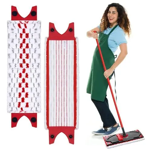 Produktbild: 2 Stück Bodenwischer Ersatzbezug für Vileda Ultramax Wischmopp Ersatz für Vileda Mop Besen Leicht zu Befestigen Staubwischer Schmutzige Flecken Entfernen Boden Reinigen