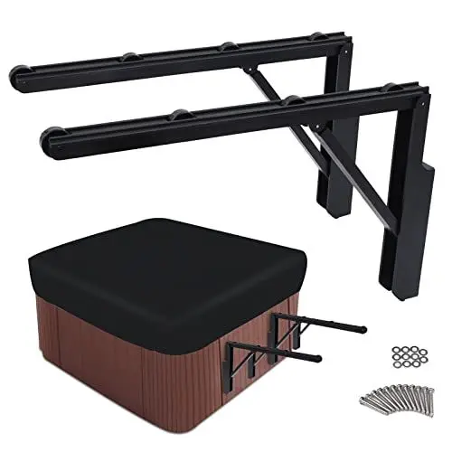 Produktbild: 2 Stück Cover Lifter Abdeckungsheber Abdeckungsheber Whirlpoolabdeckung Heber Lifter Halterung Rollengestelle Schwarz