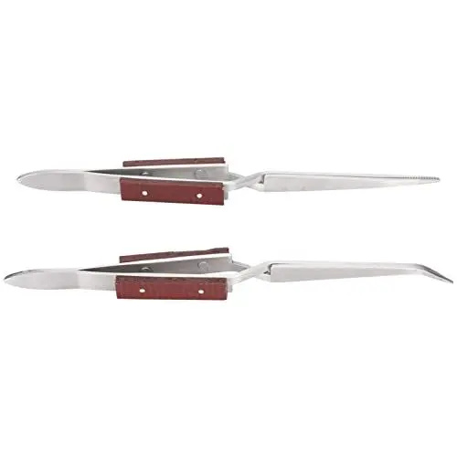 Produktbild: 2 Stück Cross Locking Pinzette, Curved Tip Cross Lock Jewelers Lötwerkzeug, Straight Soldering für Juweliere
