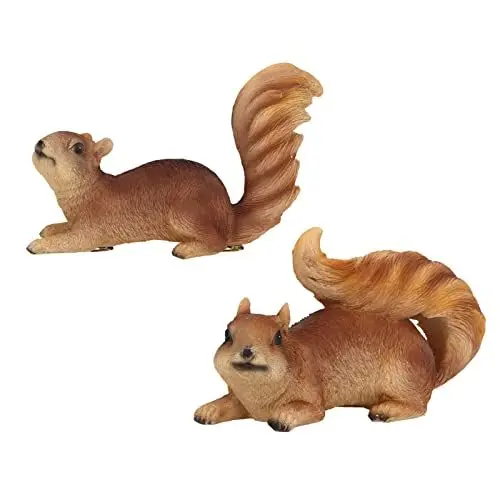 Produktbild: Qcwwy 2 Stück Eichhörnchenfiguren, Harz Eichhörnchen Figur Ornament Gartendekoration Statue Tierfiguren Skulpturen für die Dekoration Im Freien
