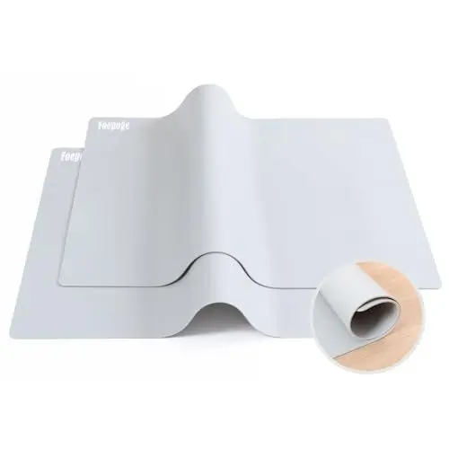 Produktbild: 2 Stück Extra Dicke (2MM) Silikonmatte küche Groß, Hitzebeständige Unterlage 60 x 40 cm Silikon Unterlage Küche, Antihafte rutschfeste Bastelunterlage, Malunterlage für Kinder, Foepoge, Grau