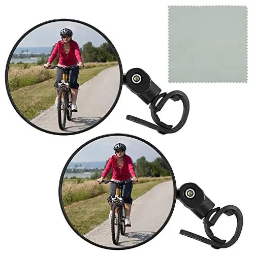 Produktbild: 2 Stück Fahrradspiegel, Fahrradrückspiegel, 360 ° verstellbare Fahrrad Spiegel, Fahrrad Lenker Rückspiegel für 15-30 mm Lenker, Mountain Road, Mountainbike, Elektrofahrrad