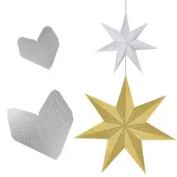 Produktbild: 2 Stück Faltstern Stanzschablonen Weihnachten Metall weihnachtssterne DIY Stanzschablone Prägeschablonen Stanzformen Schablonen Fenster Dekoration Advent Christmas (Viele Eckig (28cm + 20cm))