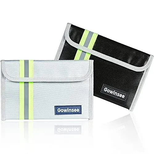 Produktbild: 2 Stück Feuerfeste Tasche, Kleine Feuerfeste Geldtasche (12,7 x 20,3 cm 4500 °F), Feuerfeste Brieftasche, Bargeldschutztasche - Wasserfeste Sichere Tasche für Wertsachen …