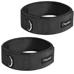 Produktbild: CLISPEED 2 Stück Fitness Oberschenkelgurte Gepolsterte D-Ring Beinmanschetten Verstellbares Gewichte-Set am Knöchel für Fitnessstudio Workout Kabelmaschinen Krafttraining Equipment