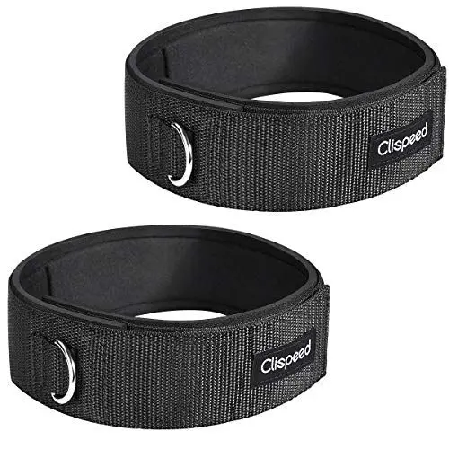 Produktbild: CLISPEED 2 Stück Fitness Oberschenkelgurte Gepolsterte D-Ring Beinmanschetten Verstellbares Gewichte-Set am Knöchel für Fitnessstudio Workout Kabelmaschinen Krafttraining Equipment
