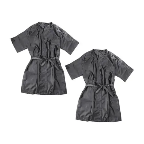 Produktbild: 2 Stück Friseur-Kleidung Tragbar Gymena Herren-Bademäntel Gala-Kleider Für Damen Formell Schönheitssalon Kittel Brautjungfer Bademantel Duschmantel Gastkleid Spa