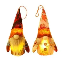Produktbild: 2 Stück Herbst Dekoration Wichtel Figuren Mit Licht,Herbst Deko Wichtel Figuren Plüschpuppen,Herbstdeko Wichtel mit Licht,für Haus,Garten Tisch herbstdeko Outdoor Dekoration