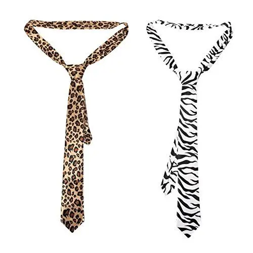 Produktbild: 2 Stück Herren Animal Print Krawatten Krawatten Coole Geparden Leopard Zebra Krawatte Gentleman Krawatte Anzug Krawatten Kragen Krawatte für Hochzeiten Partys Kostüme