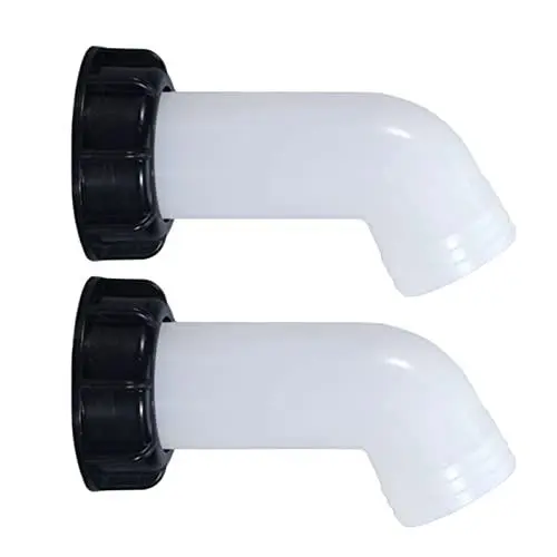Produktbild: 2 Stück IBC Auslaufstutzen Auslauftülle IBC Adapter S60x6 Grobgewinde IBC Ablaufstutzen IBC Auslaufhahn IBC Tank Zubehör für IBC Tank Regentonnen Wassertank