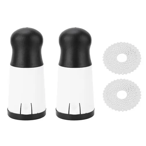 Produktbild: 2 Stück Käsereibe, Käseschneider, Lebensmittelmühle mit 2 Diamond Laser Cut Reibscheiben, Edelstahl Reibe Manueller Käsehobel Käsemühle, Fein Flockenhobel DIY Butterreibe für Käse, Schokolade, Nüsse