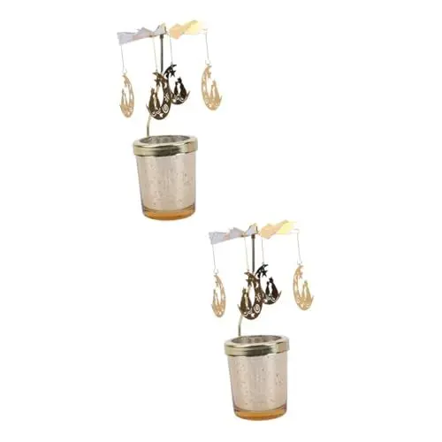 Produktbild: DECHOUS 2 Stück Kerzenhalter Und Dekorglas Rotierende Kerzenständer Kerzenbecher Dufthandwerk Heim- Und Bürodekor Geburtstagsgeschenk