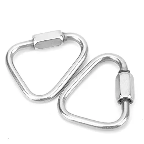 Produktbild: 2 Stück Klettern Karabiner, Karabiner Hängematte Karabiner Schraubverschluss Kletter Karabiner Edelstahl Karabiner Karabinerhaken Kletterkarabiner Set, für Hängematte, Wandern, Camping, Diameter 6mm
