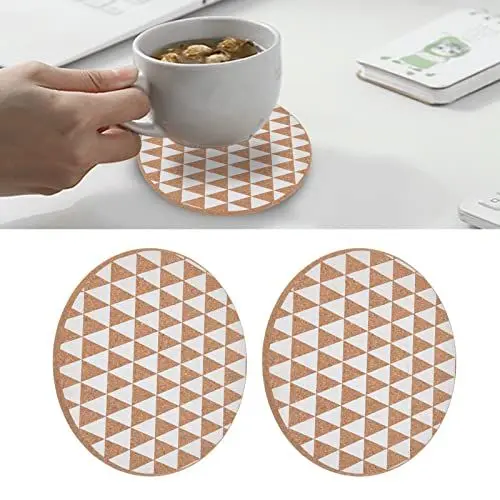 Produktbild: 2 Stück Korkuntersetzer für Getränke, 7,6 Cm Runde, Saugfähige Korkuntersetzer für Getränke, Wiederverwendbare Kork-Tassenuntersetzer, Kaffeeuntersetzer für Küchentisch, Heimbüro(B)
