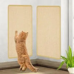 Produktbild: 2 Stück Kratzmatte Katze Sisal Katzenkratzmatte, 50 * 25cm Kratzteppich Katze, Sisal Teppich Katzen, Sisalmatte Kratzschutz Sofa Katze Kratzbrett Langlebig Und Leicht Zu Reinigen-Holzfarbe