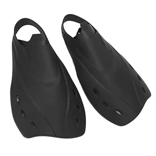 Produktbild: 2 Stück Kurze Schnorchelflossen, Mäßige Weichheit, Verstellbare TPR-Schwimmflossen, Glattere Kanten, Abflussloch-Design Zum Tauchen
