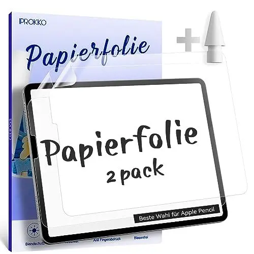 Produktbild: 2 Stück Like Paper Folie Kompatibel mit iPad Pro 11 (2022,2021,2020,2018) & iPad Air 5 (2022) & iPad Air 4 Generation 10,9 Zoll Matte Papierfolie Schutzfolie Papier Screen Protector Displayschutz