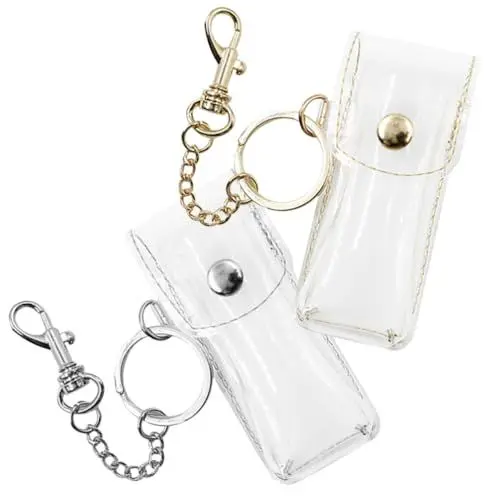Produktbild: 2 Stück Lippenstift-Schlüsselanhänger-Halter Transparenter Lippenbalsam-Organizer Taschen Lippenstift-Schlüsselanhänger Handtaschen-Anhänger Für Reisen Party Urlaub