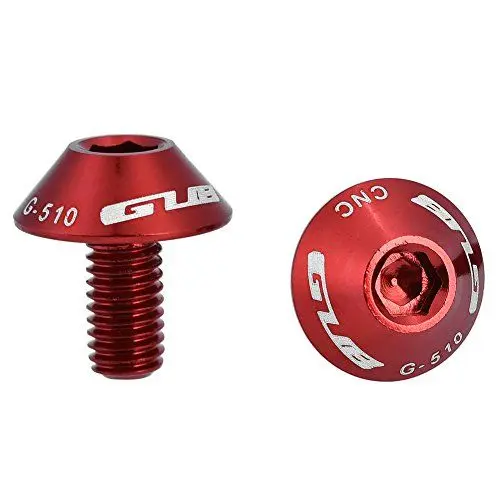 Produktbild: 2 Stück M5 * 12 Mm Fahrrad-Wasserflaschenhalter-Halterungsschrauben, Aluminiumlegierung, Helle Farben, Hohe Präzision (Rot)